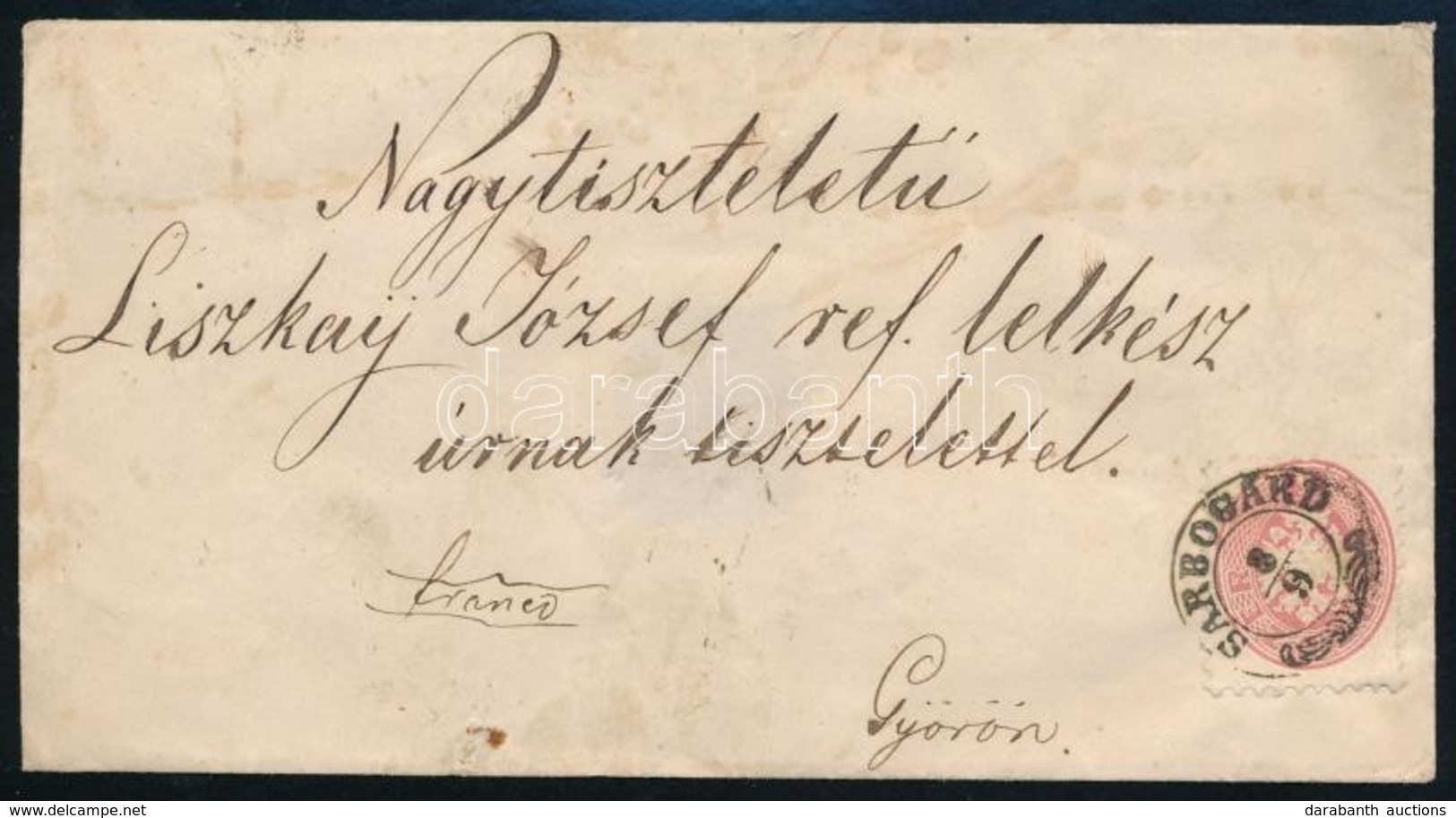 ~1864 5kr Levélen ,,SÁRBOGARD' - Győr - Autres & Non Classés
