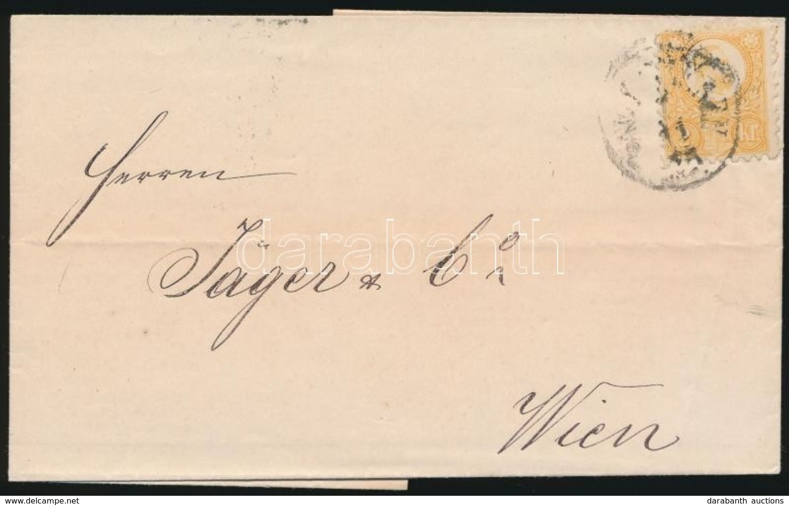 1873 Réznyomat 2kr Levélen / Mi 8 On Cover 'NAGY (SZE)BEN' - Wien - Autres & Non Classés