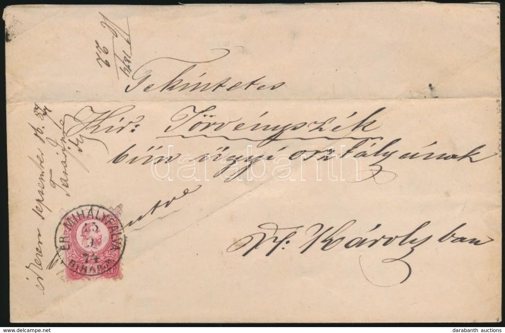 1874 Réznyomat 5kr Levélen 'ÉR-MIHÁLYFALVA BIHAR M.' - 'NAGY - KÁROLY' - Autres & Non Classés