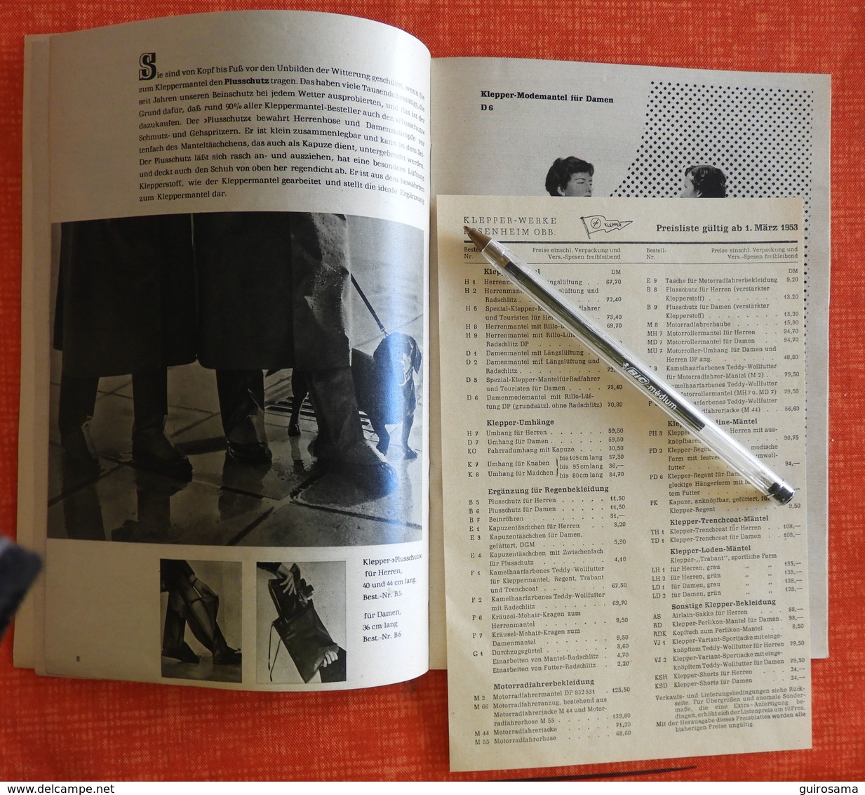 Catalogue Des Vêtements De Pluie KLEPPER : Klepper-Werke Rosenheim Obb - 1953 - Textilos & Vestidos