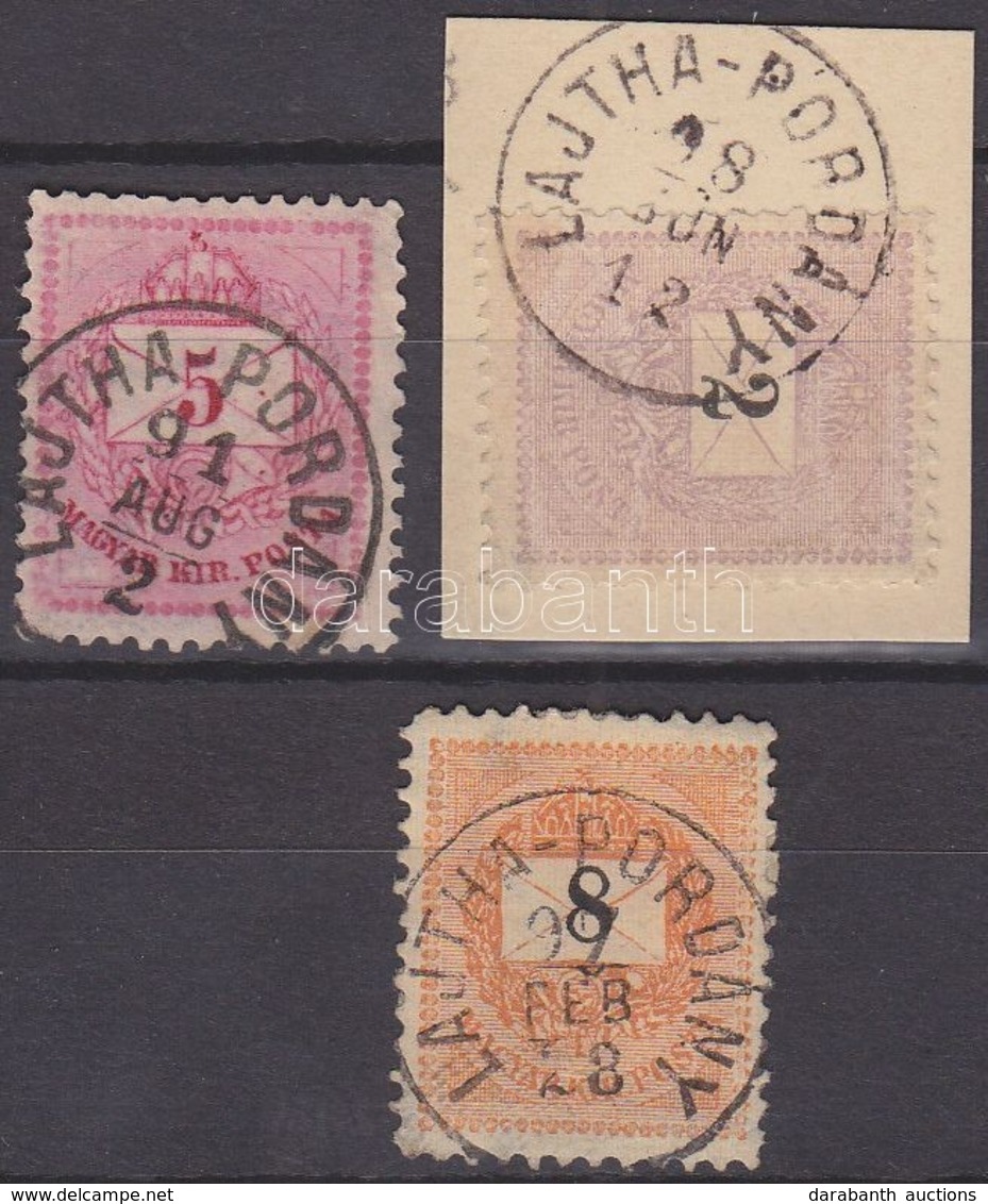 O 1881-1889 3 Klf Bélyeg / 3 Different Stamps 'LAJTHA-PORDÁNY' - Autres & Non Classés