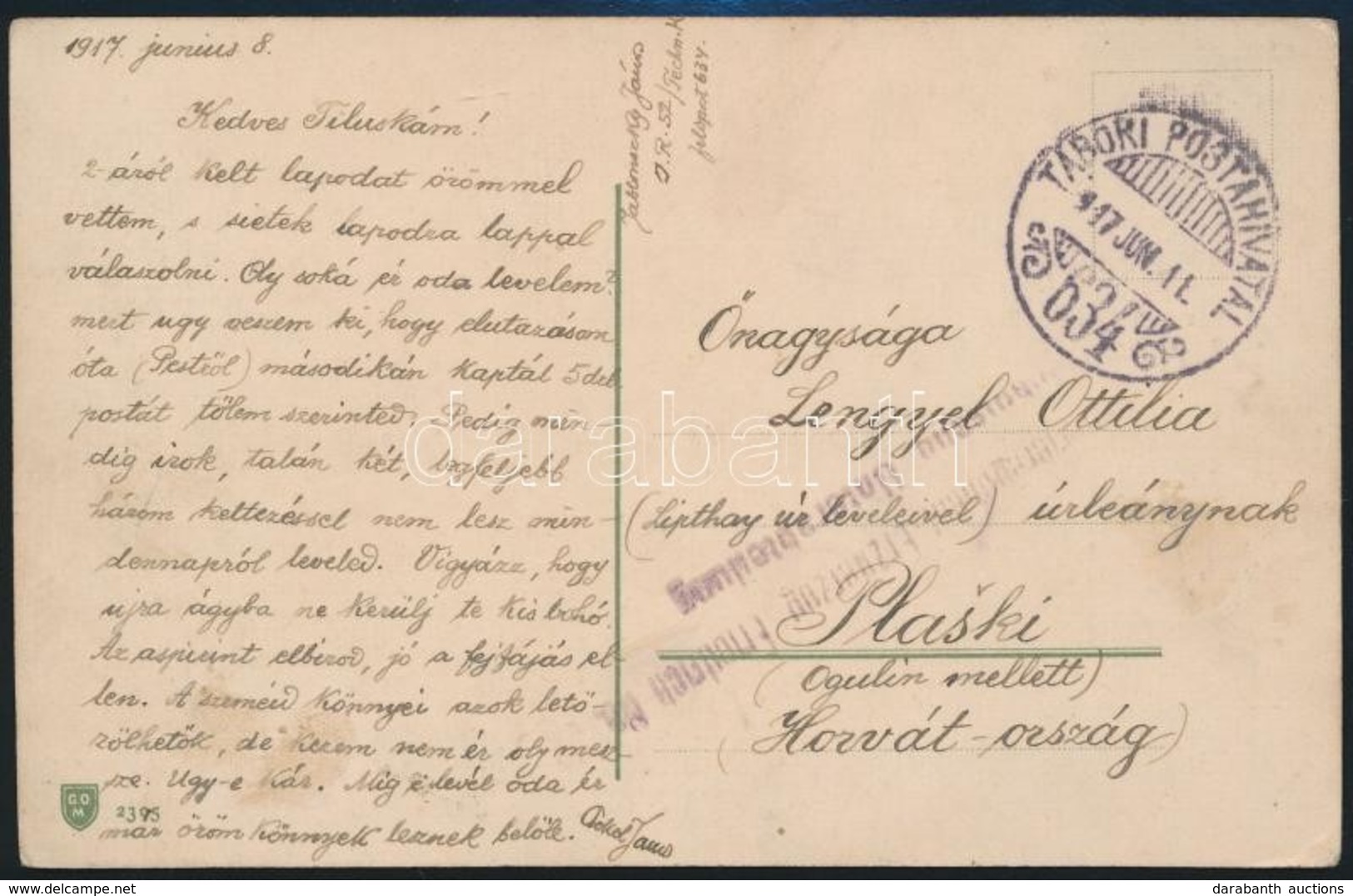 1917 Tábori Posta Képeslap 'Erzherzog Friedrich...' + 'TP 634' - Autres & Non Classés