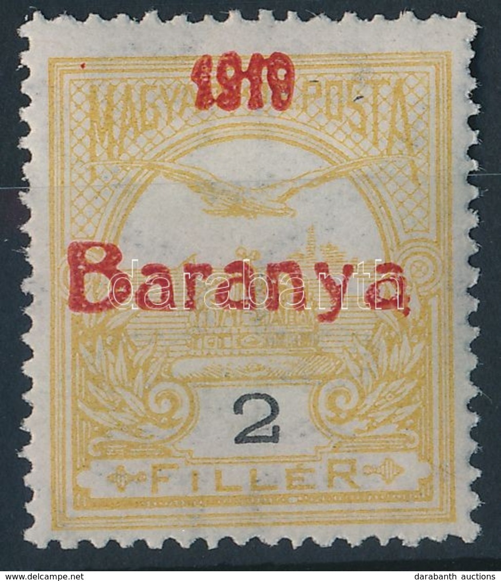 * Baranya I. 1919 Turul 2f Próbanyomat Antikva Számokkal Garancia Nélkül (**176.000) - Autres & Non Classés