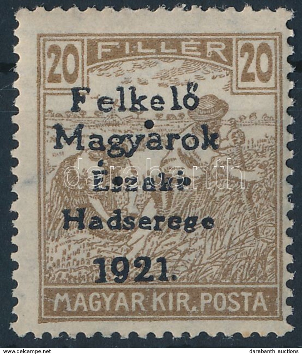 ** Nyugat-Magyarország V. 1921 Arató 20f Hármaslyukasztással, Garancia Nélkül (**35.000) - Autres & Non Classés