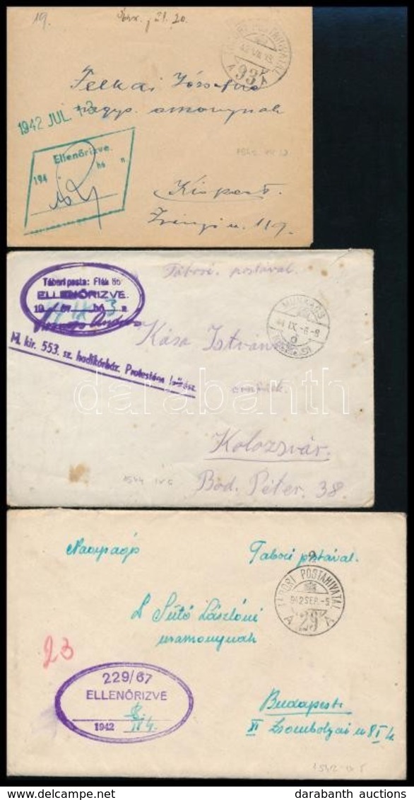 1942-1944 3 Db Tábori Posta Levél - Autres & Non Classés
