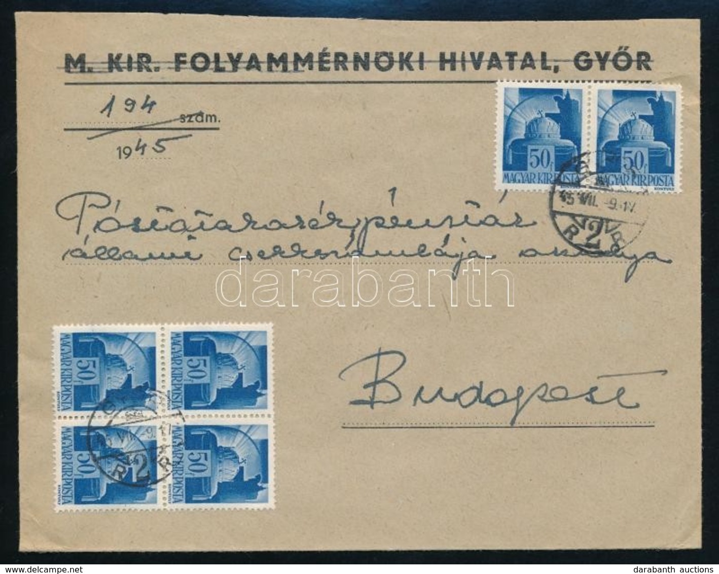 1945 (2. Díjszabás) Távolsági Levél Hadvezérek 6 X 50f Bérmentesítéssel - Autres & Non Classés