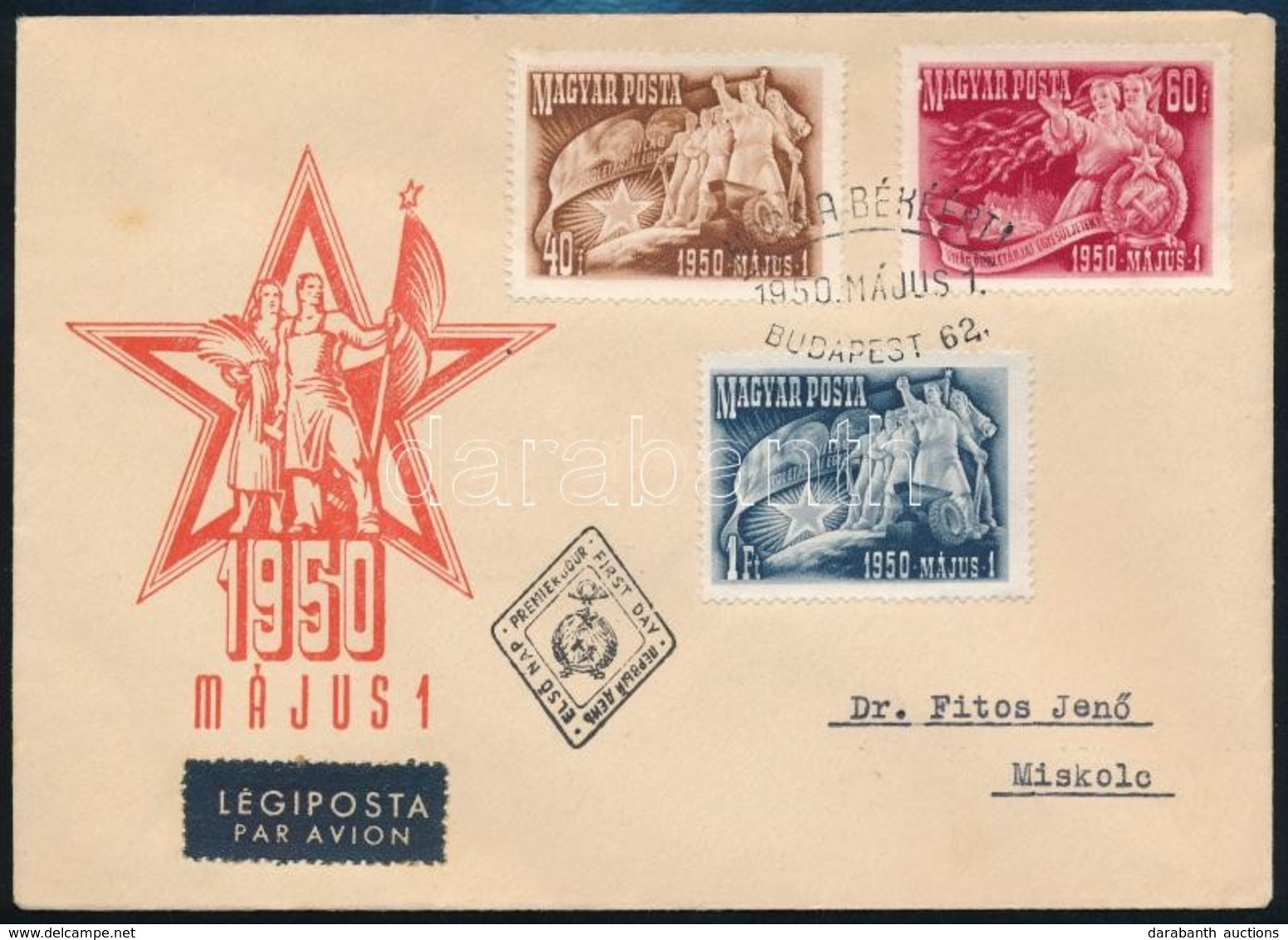 1950 Május 1. Légi FDC - Autres & Non Classés