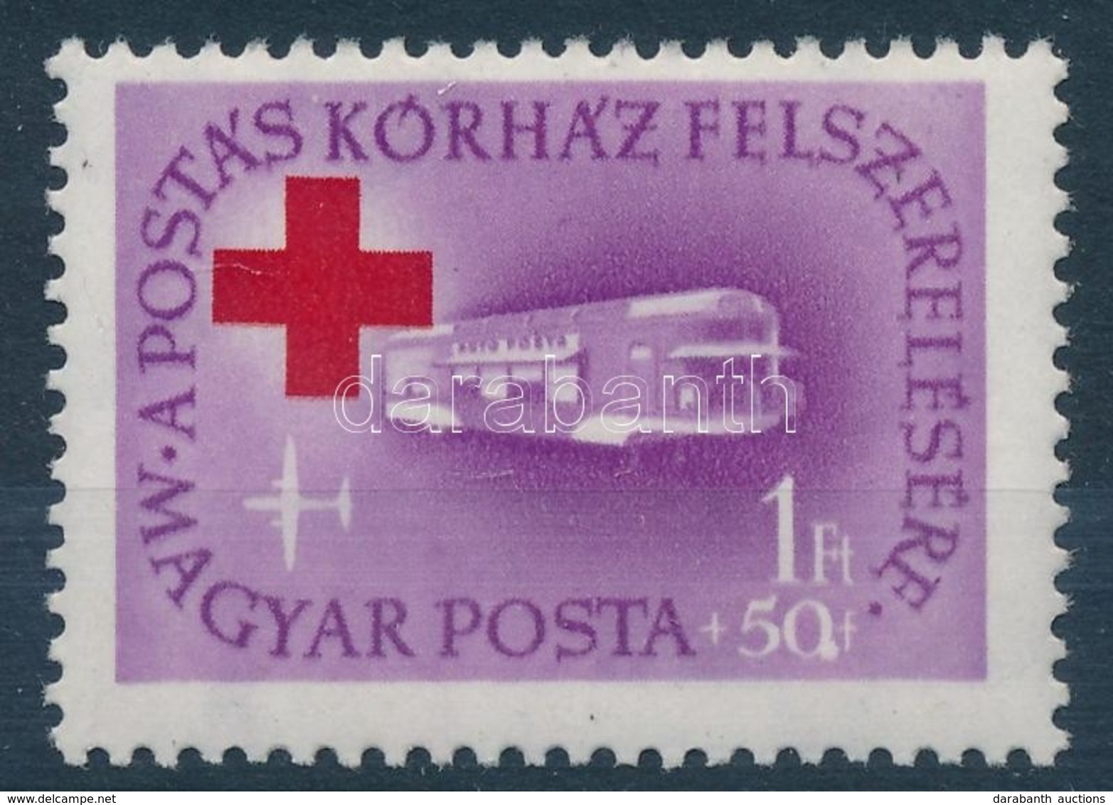 ** 1957 Postakórház 1Ft Fehér Folt Az értékszám '0'-ban (5.000) - Autres & Non Classés