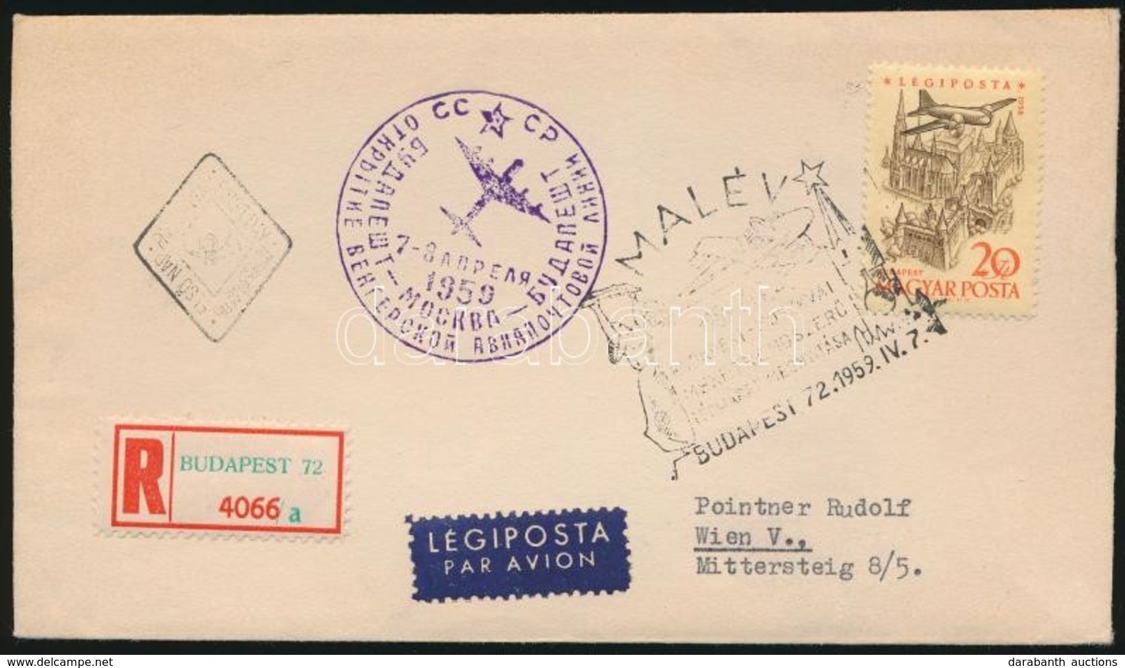 1959 Légiposta 20Ft Ajánlott Légi FDC - Autres & Non Classés