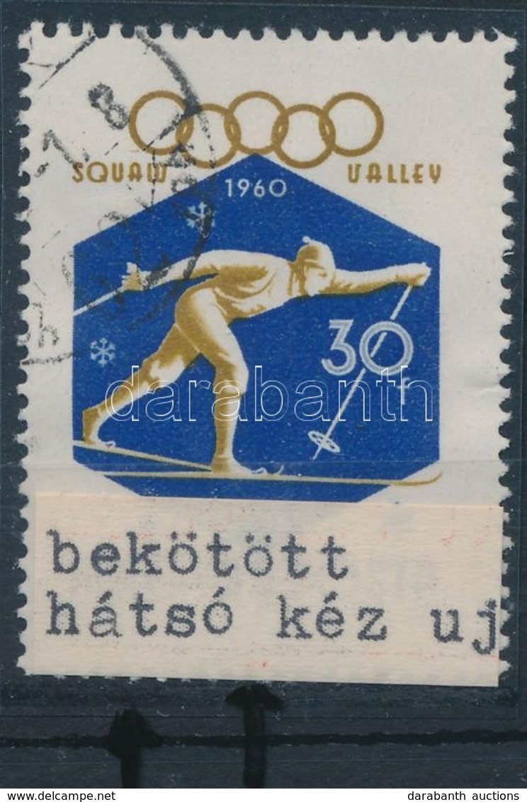 O 1960 Téli Olimpia 30f Bekötött Ujj Tévnyomat - Autres & Non Classés