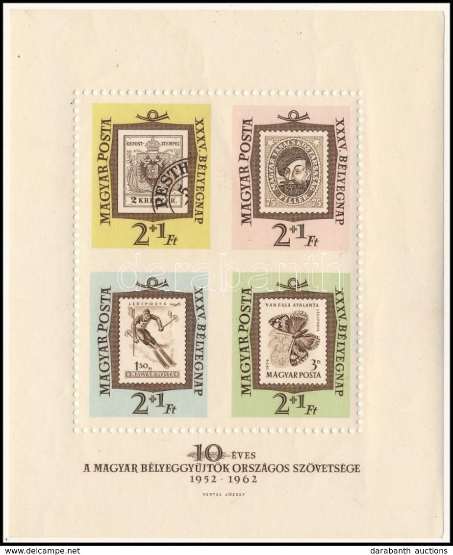 ** 1962 Bélyegnap (35.) Középen Fogazatlan Ajándék Blokk (20.000) - Autres & Non Classés