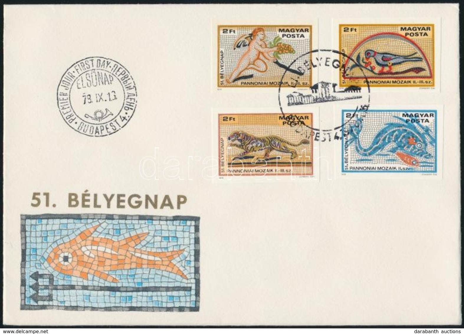 1978 Pannóniai Mozaikok Vágott Sor FDC-n / Mi 3310-3313 Imperforate Set On FDC - Autres & Non Classés