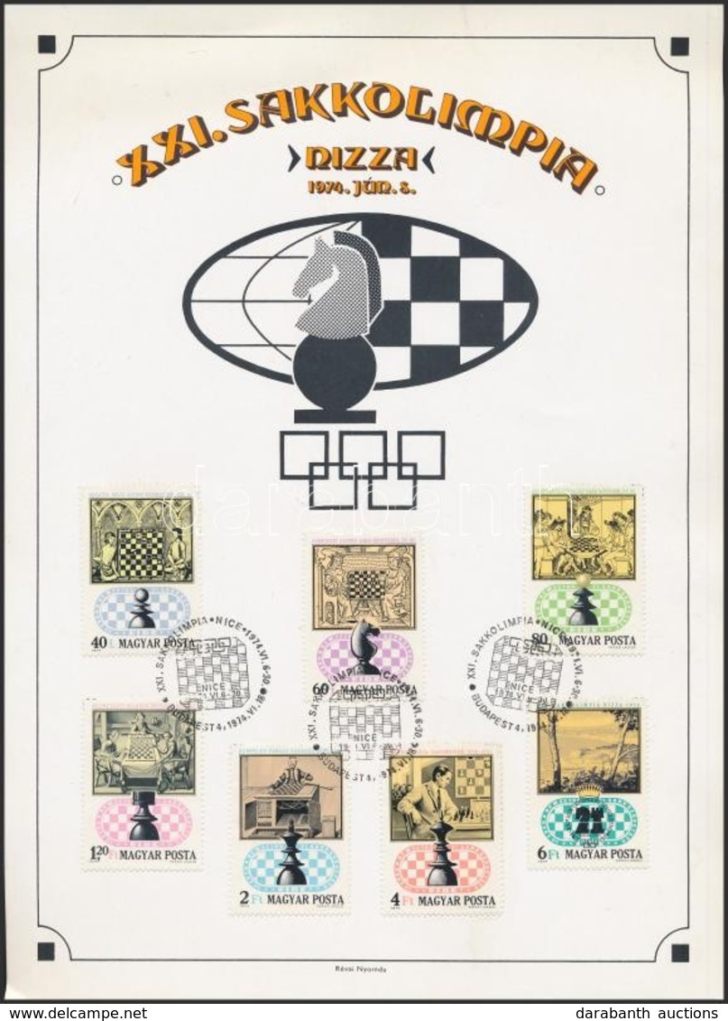 1974 Sakkolimpia Nizza Emléklap A Sorral - Autres & Non Classés