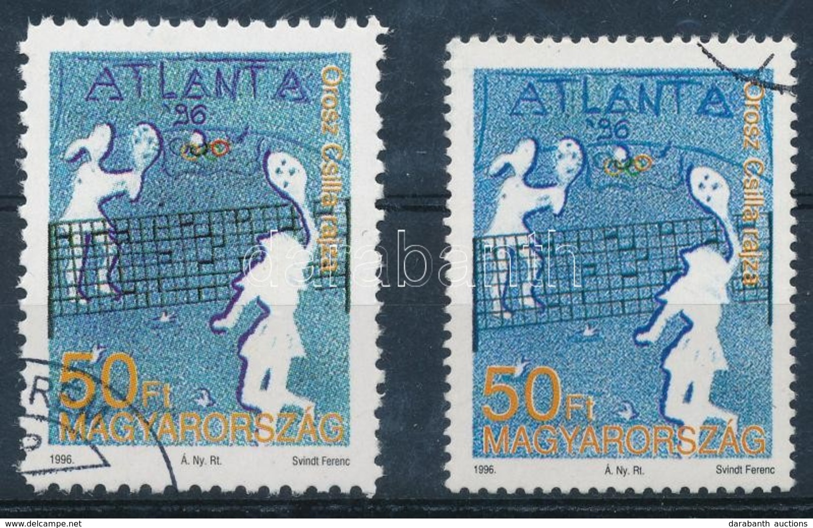 O 1996 Olimpia Atlanta 50Ft A Posta Kárára Készült Hamisítvány + Támpéldány / Mi 4377 Forgery + Original For Comparison - Altri & Non Classificati