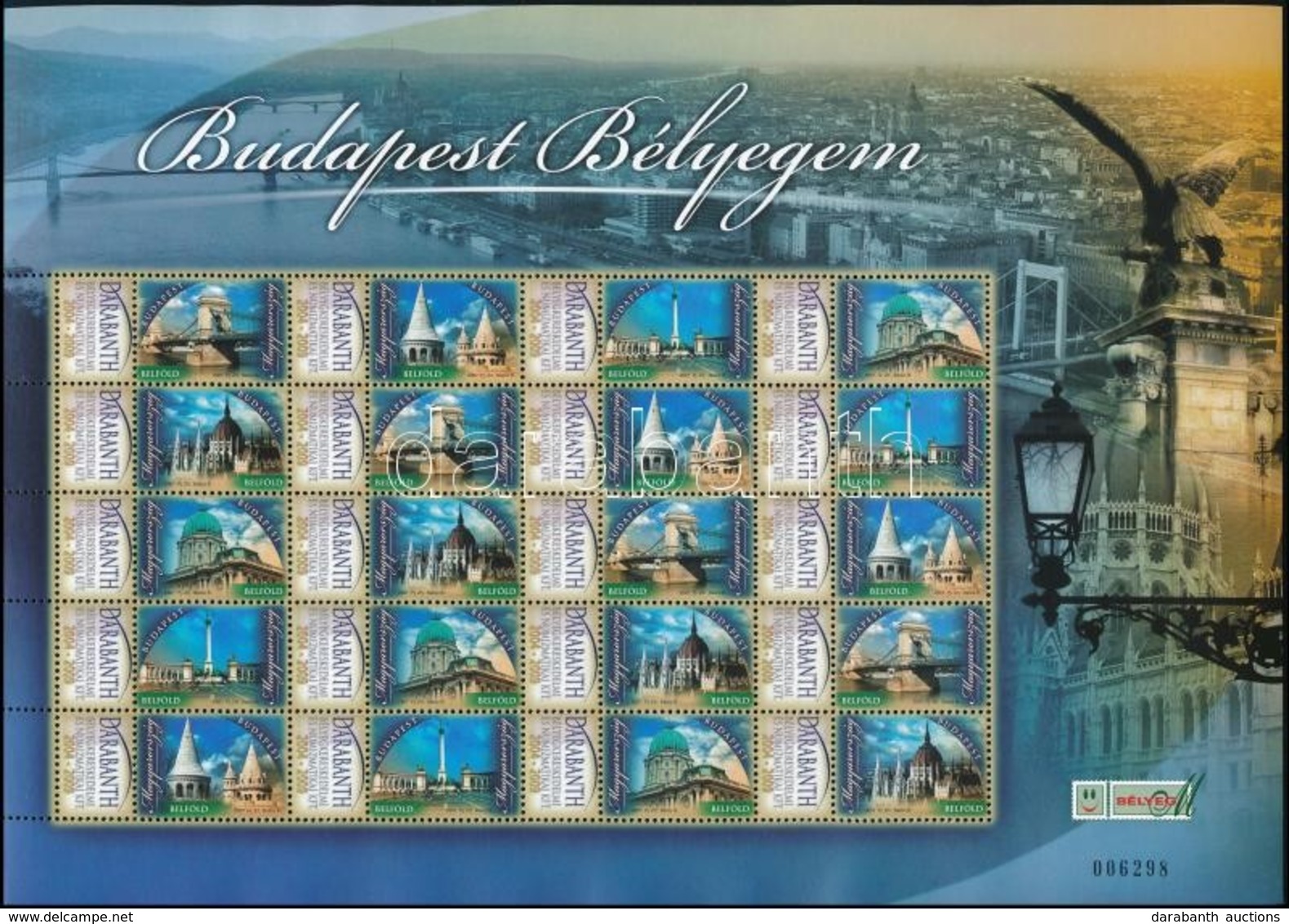 ** 2007 Budapest Bélyegem 2009-ben Készült Megszemélyesített Változat Teljes Számozott ívben, 50 ív Készült! (9.000) - Autres & Non Classés