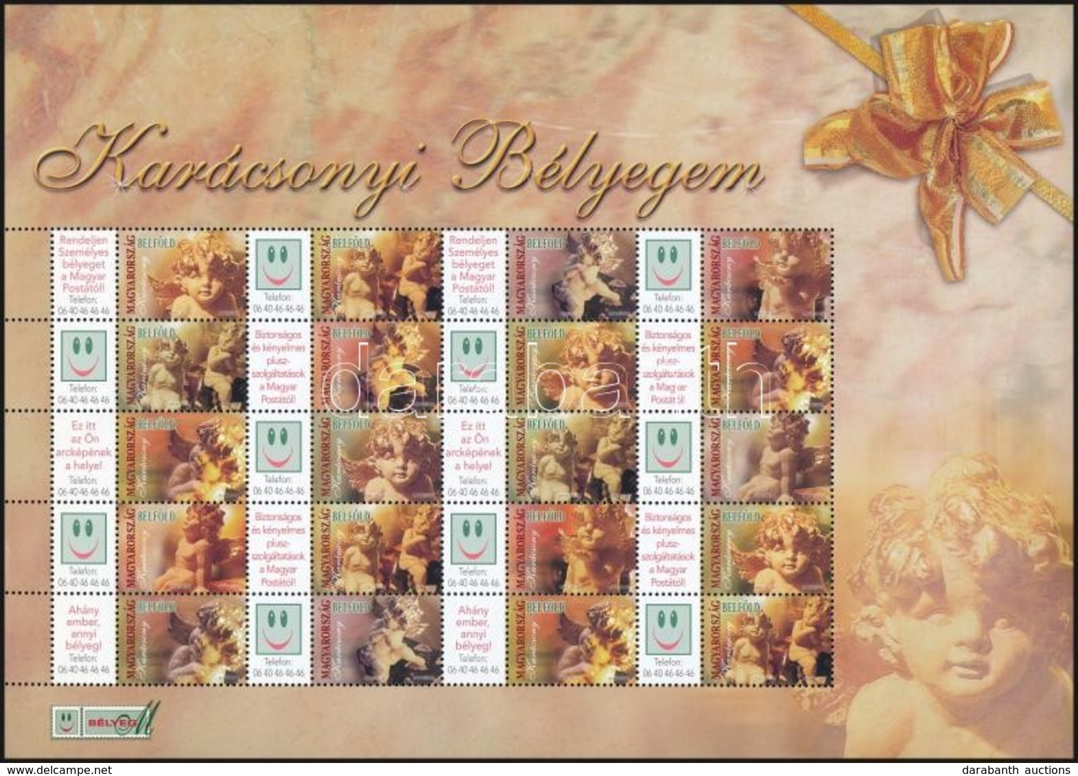 ** 2007 Karácsony Bélyegem (II.) - Angyalkák Promóciós Teljes ív Sorszám Nélkül (7.000) - Other & Unclassified