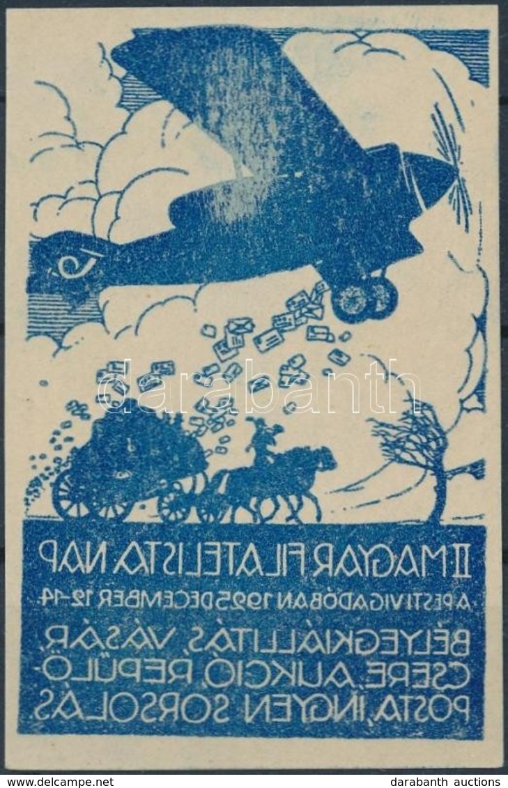 ** 1925/4a II. Magyar Filatelista Nap Emlékív Teljes Gépszínátnyomattal (16.000) - Autres & Non Classés