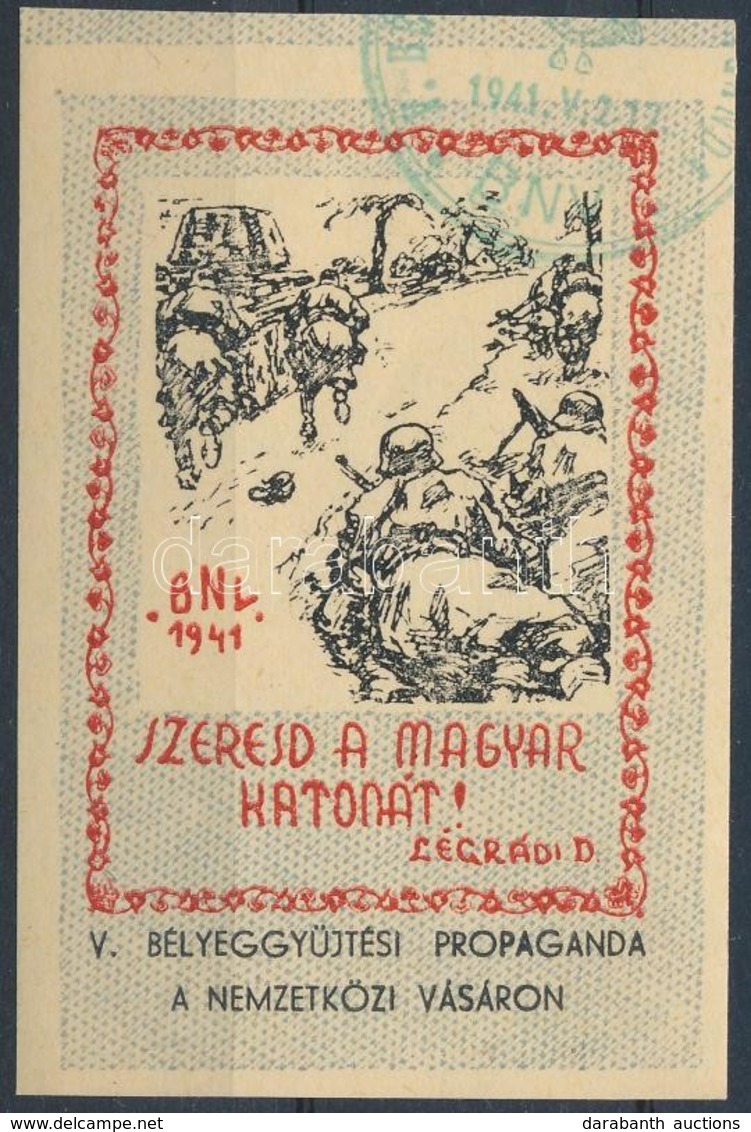 O 1941/4a II BNV Bélyeggyűjtési Propaganda Emlékív Körbevágva (6.000) - Autres & Non Classés