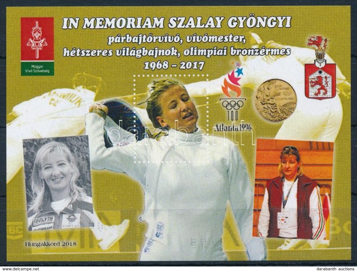 ** 2017 In Memoriam Szalay Gyöngyi Emlékív, Hátoldalán Megszemélyesített Bélyeggel (16 Példány) - Other & Unclassified