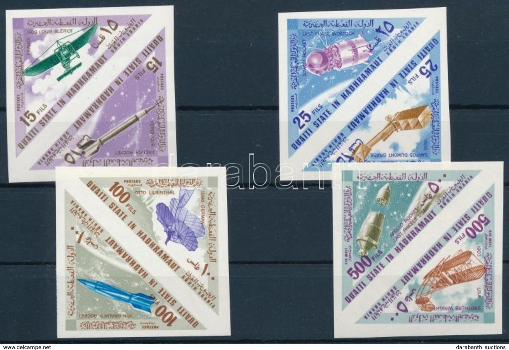 ** 1967 Repülők és Rakéták Vágott Sor (4 Pár) Mi 214B-221B - Autres & Non Classés