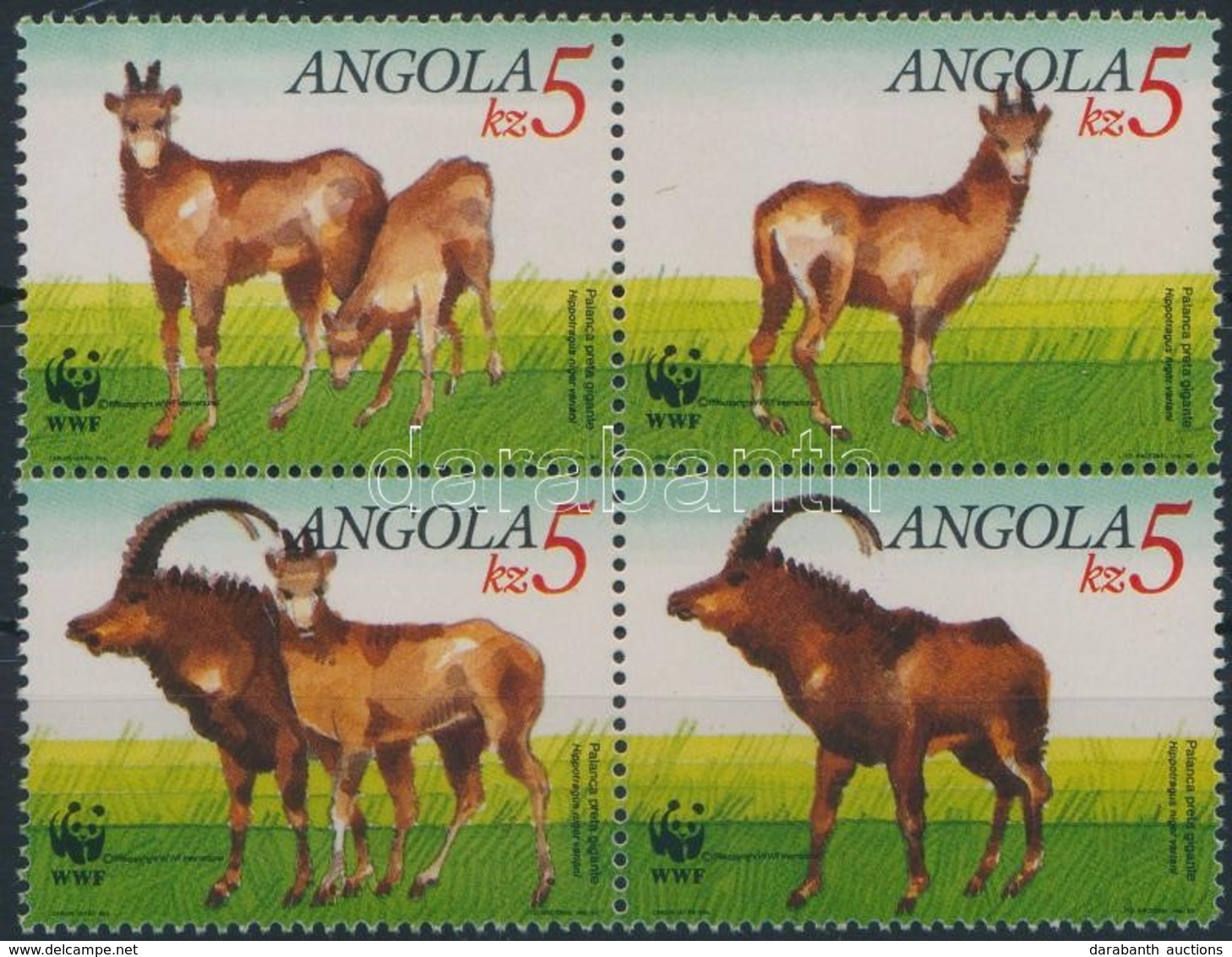 ** 1990 WWF Óriás Antilop Négyestömb Mi 799-802 - Autres & Non Classés