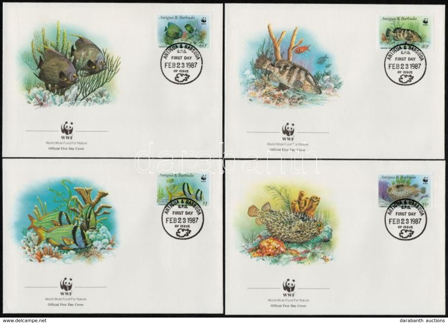 1987 WWF: Halak Sor 4 Db FDC-n Mi 1010-1013 - Autres & Non Classés