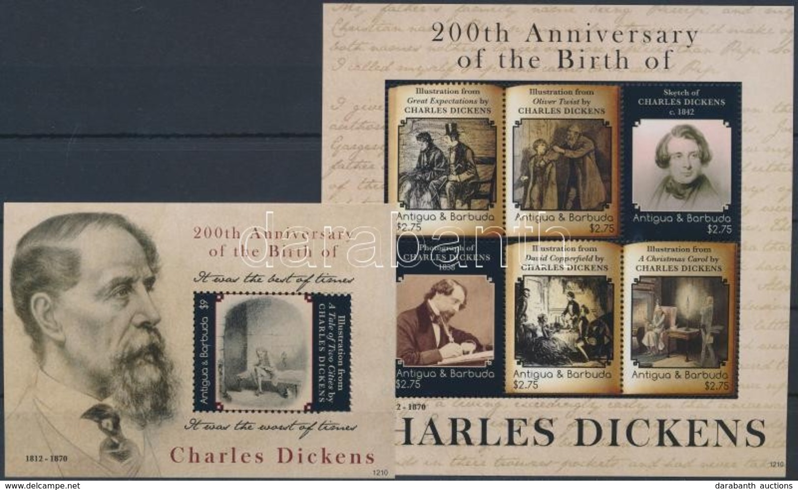 ** 2012 Charles Dickens Kisív Mi 5023-5028 + Blokk Mi 699 - Autres & Non Classés