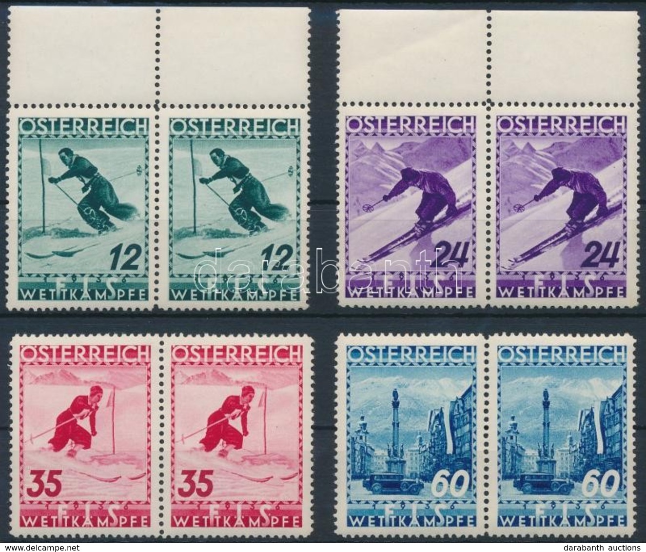 ** 1936 FIS VB, Innsbruck Sor Párokban Mi 623-626 - Autres & Non Classés