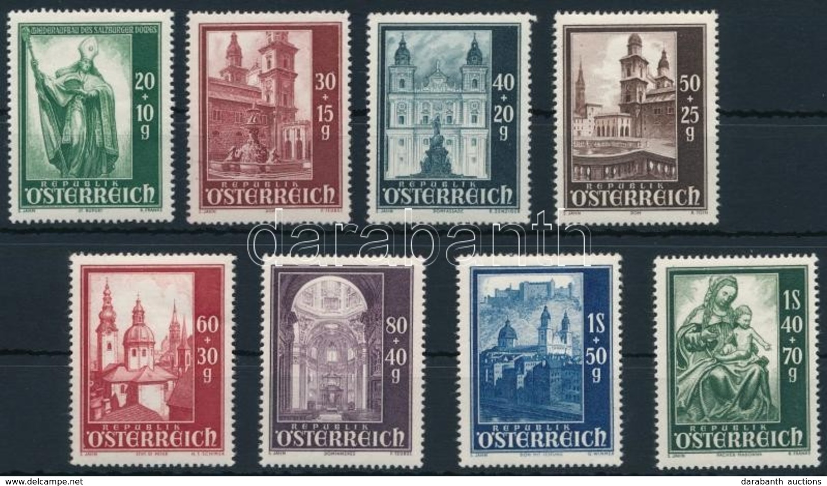 ** 1948 A Salzburgi Dóm Sor Mi 885-892 - Autres & Non Classés