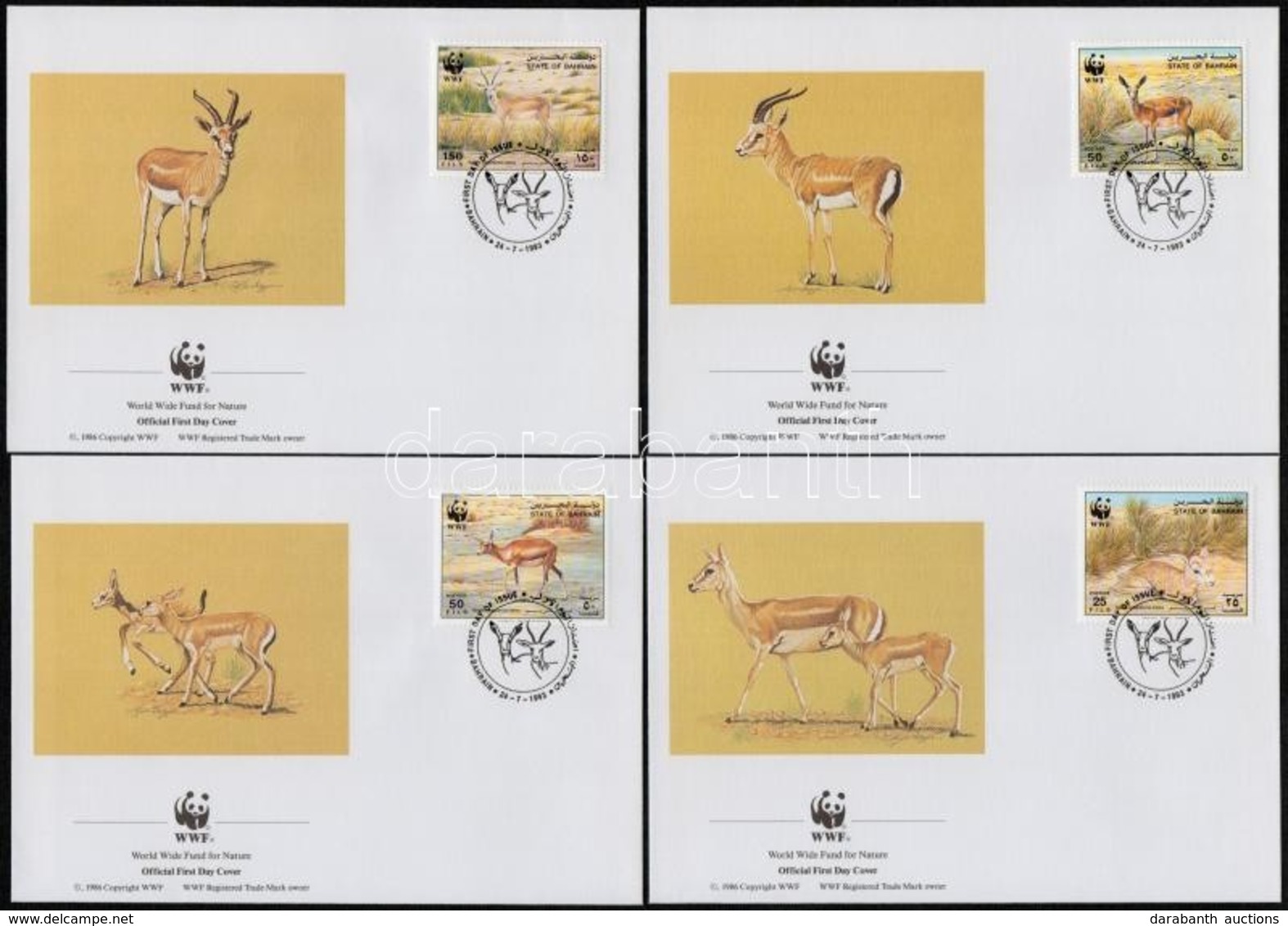 1993 WWF: Gazelle Sor Mi 511-514 4 Db FDC-n - Autres & Non Classés