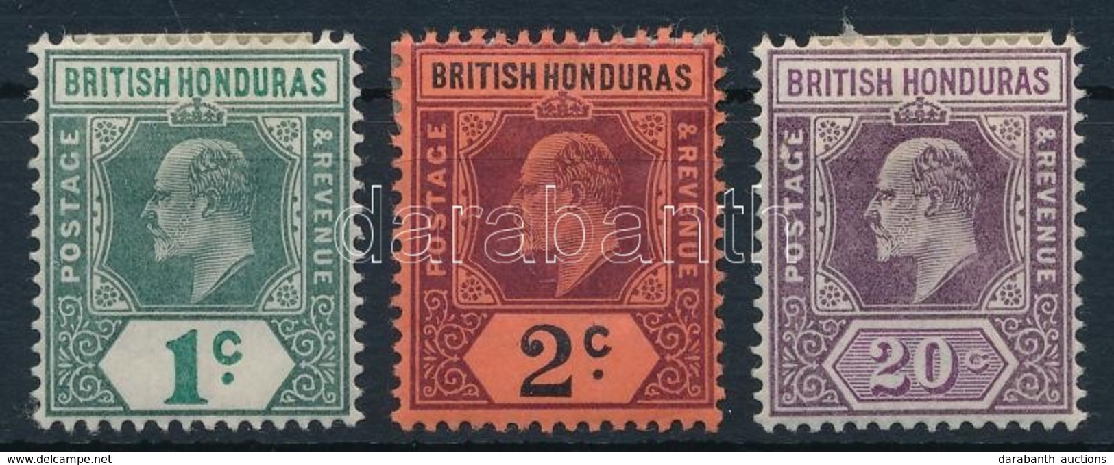 * Brit Honduras 1902 3 Klf Forgalmi Mi 50-51, 53 - Autres & Non Classés