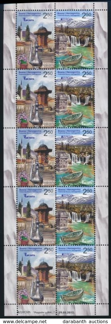 ** 2012 Europa CEPT Látogasson Boszniába Kisív + Bélyegfüzet Mi 589-590 - Autres & Non Classés