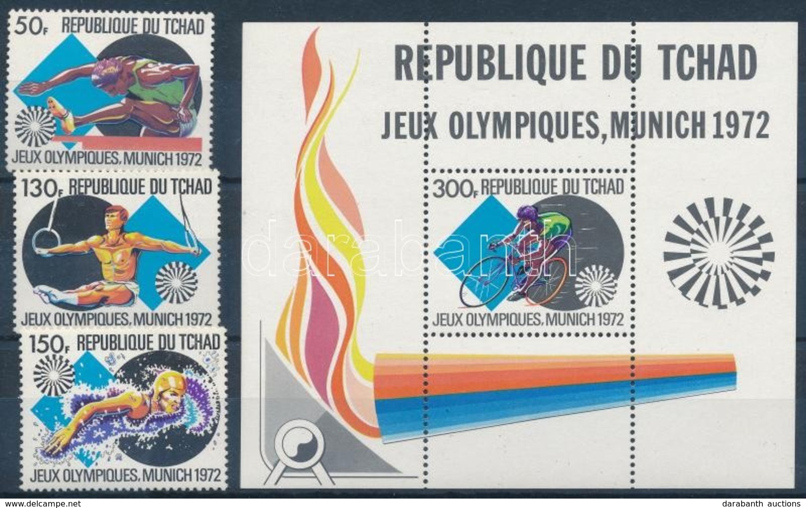 ** 1972 Nyári Olimpia Sor Mi 550-552 + Blokk Mi 44 - Autres & Non Classés