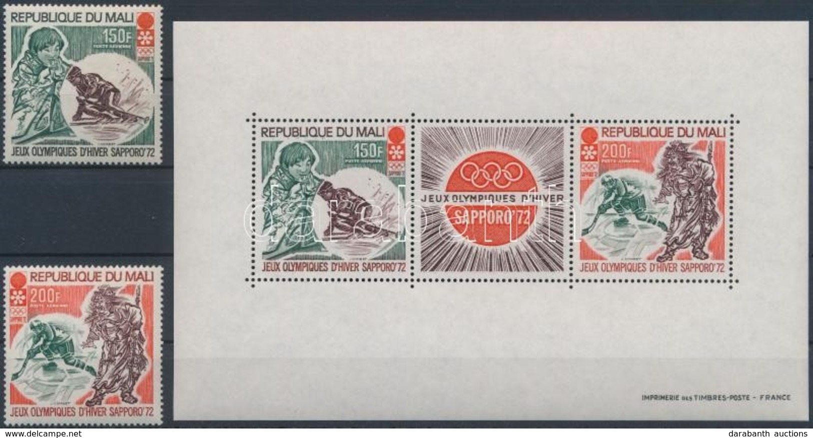 ** 1972 Téli Olimpia, Sapporo Sor Mi 309-310 + Blokk Mi 5 - Autres & Non Classés