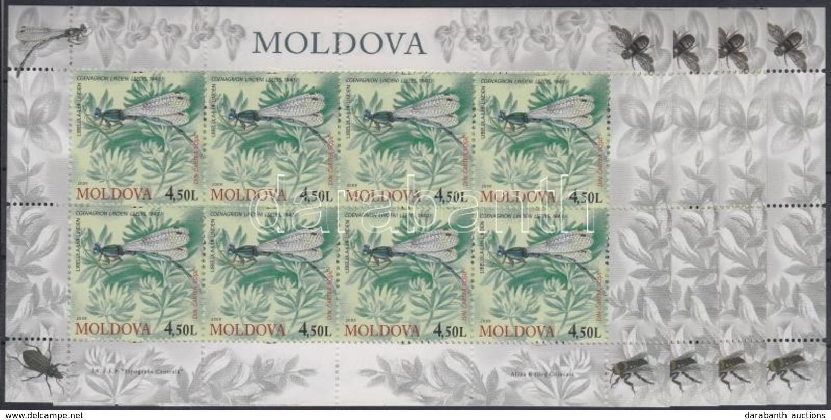 ** 2009 Veszélyeztetett állatok; Rovarok Kisív Sor Mi 659-662 - Autres & Non Classés