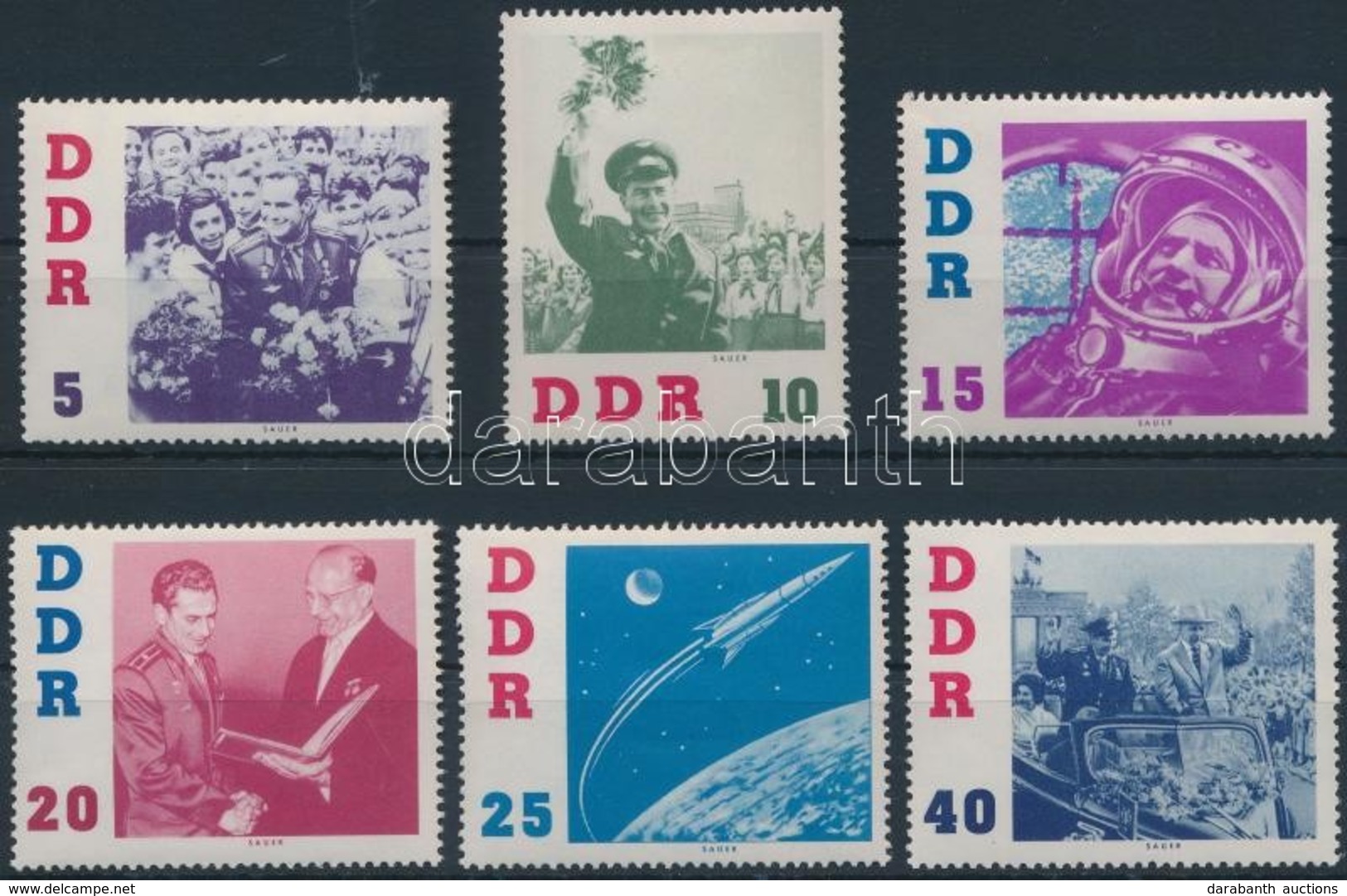 ** 1961 German Titow, Szovjet űrhajós Sor Mi 863-868 - Autres & Non Classés