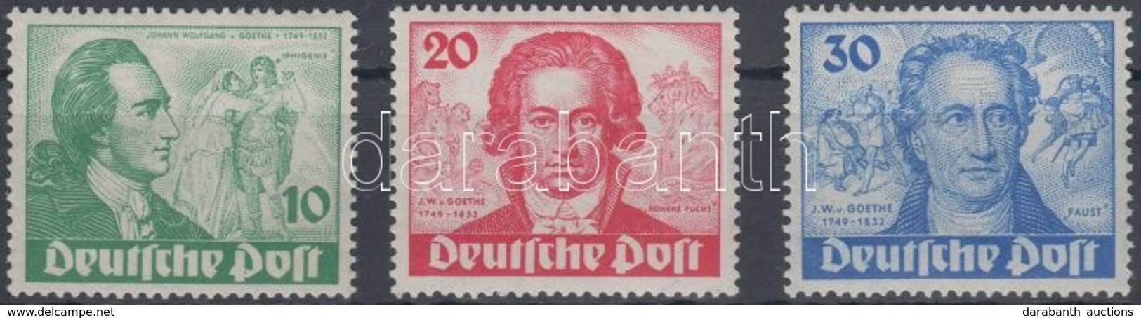 ** 1949 200 éve Született Goethe Sor Mi 61-63 - Autres & Non Classés