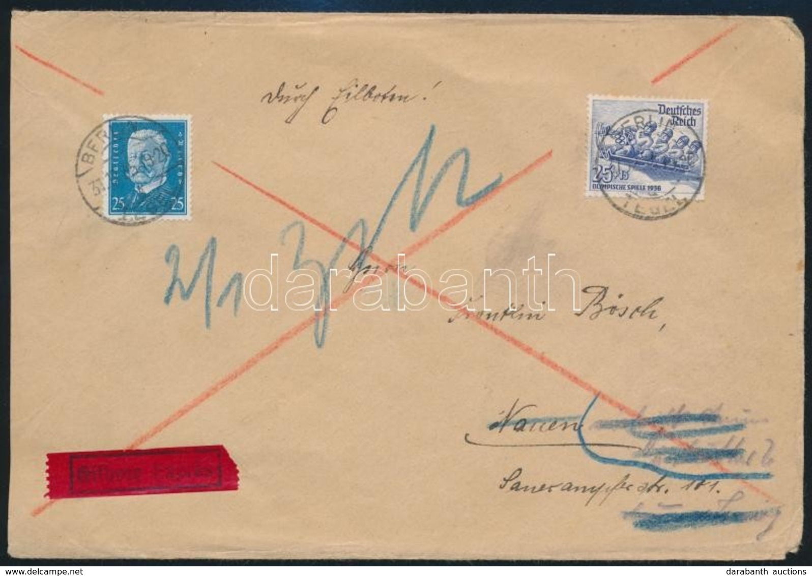 1935 Expressz Levél Téli Olimpia Bélyeggel / Express Cover - Autres & Non Classés