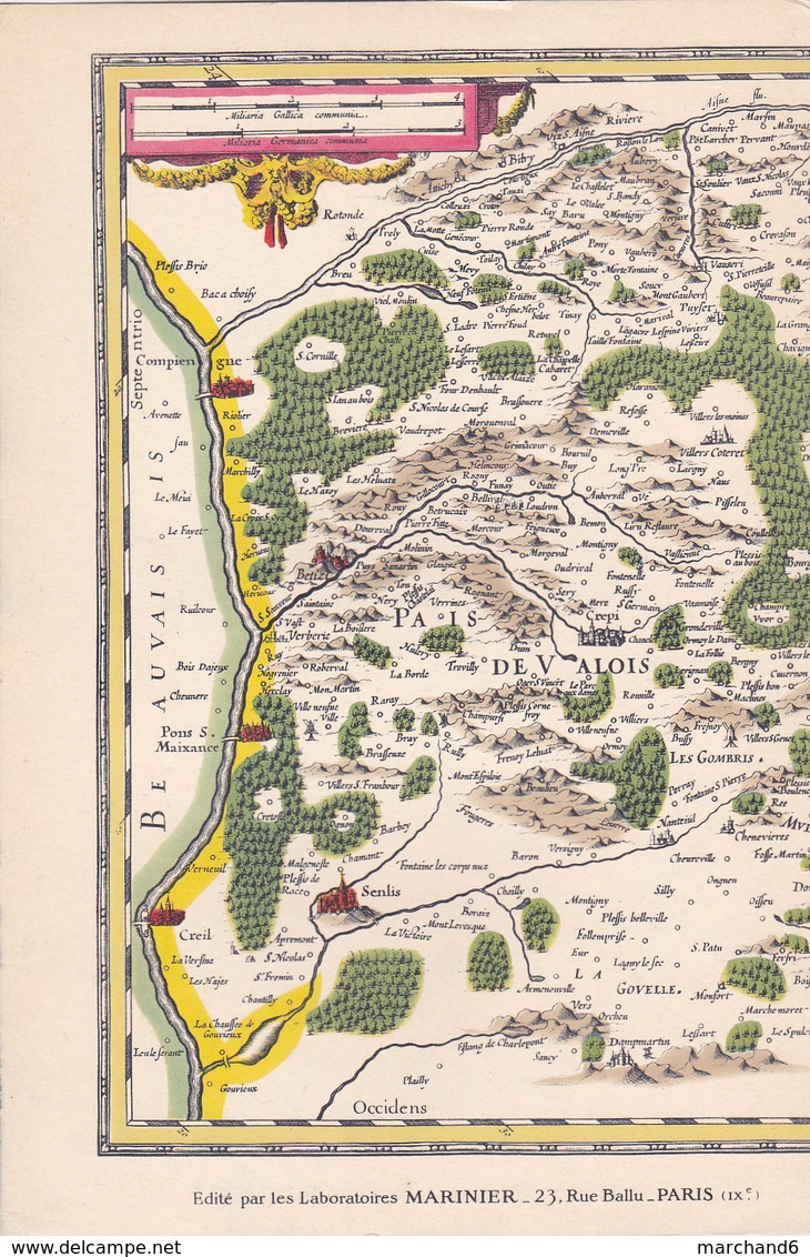 Laboratoires Mariner Vieux Pays De France N°22 Valois Carte - Carte Geographique