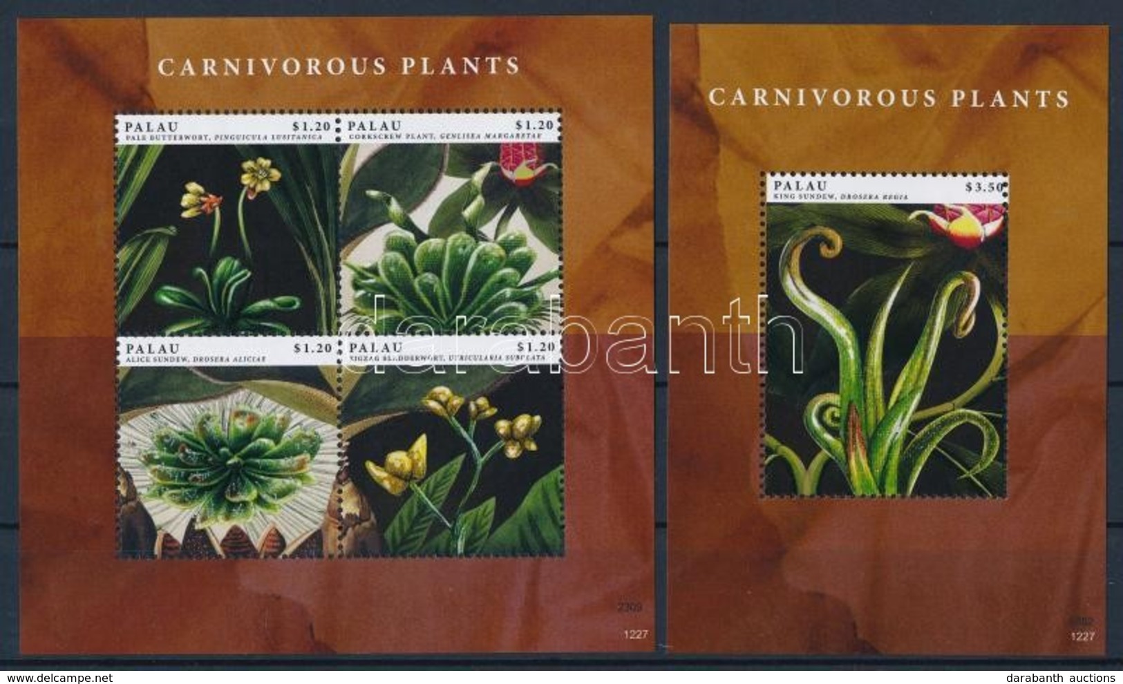 ** 2012 Húsevő Növények Kisív Mi 3245-3248 + Blokk Mi 272 - Altri & Non Classificati