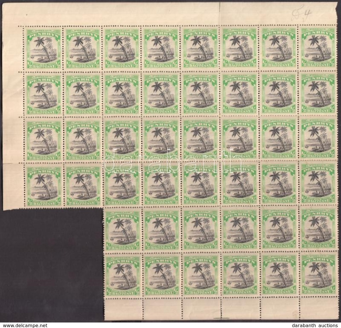 ** 1920 Mi 20 44-es ívdarab /sheet Part, 44 Stamps - Autres & Non Classés