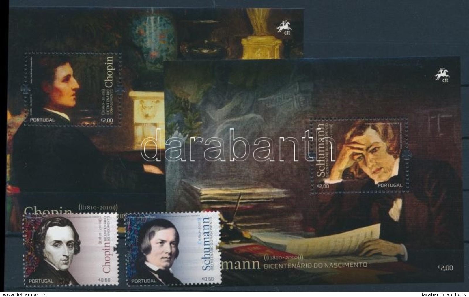 ** 2010 Chopin és Schumann Sor Mi 3478-3479 + Blokksor Mi 292-293 - Autres & Non Classés