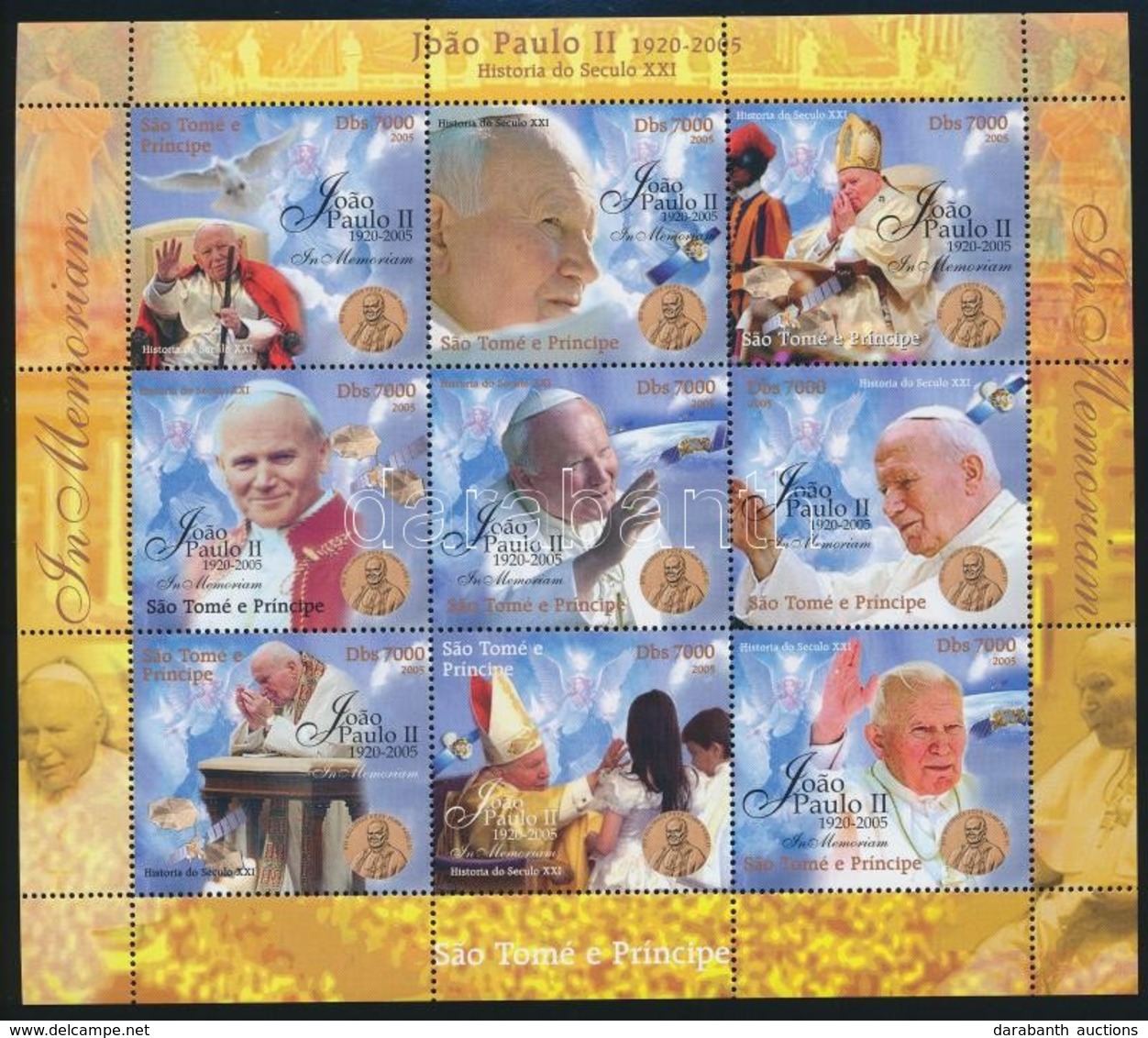 ** 2005 II. János Pál Pápa Emlékére 9 értékes Kisív - Autres & Non Classés