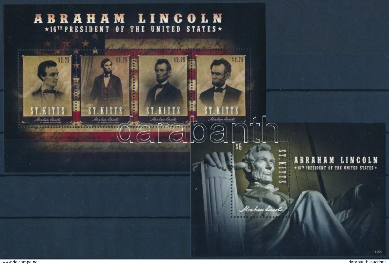 ** 2012 Abraham Lincoln Kisív Mi 1301-1304  + Blokk Mi 124 - Autres & Non Classés