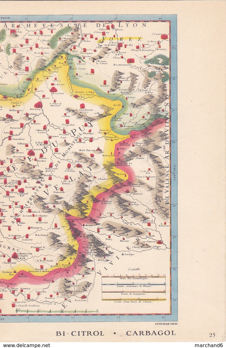 Laboratoires Mariner Vieux Pays De France N°25 Le Velay Carte - Cartes Géographiques