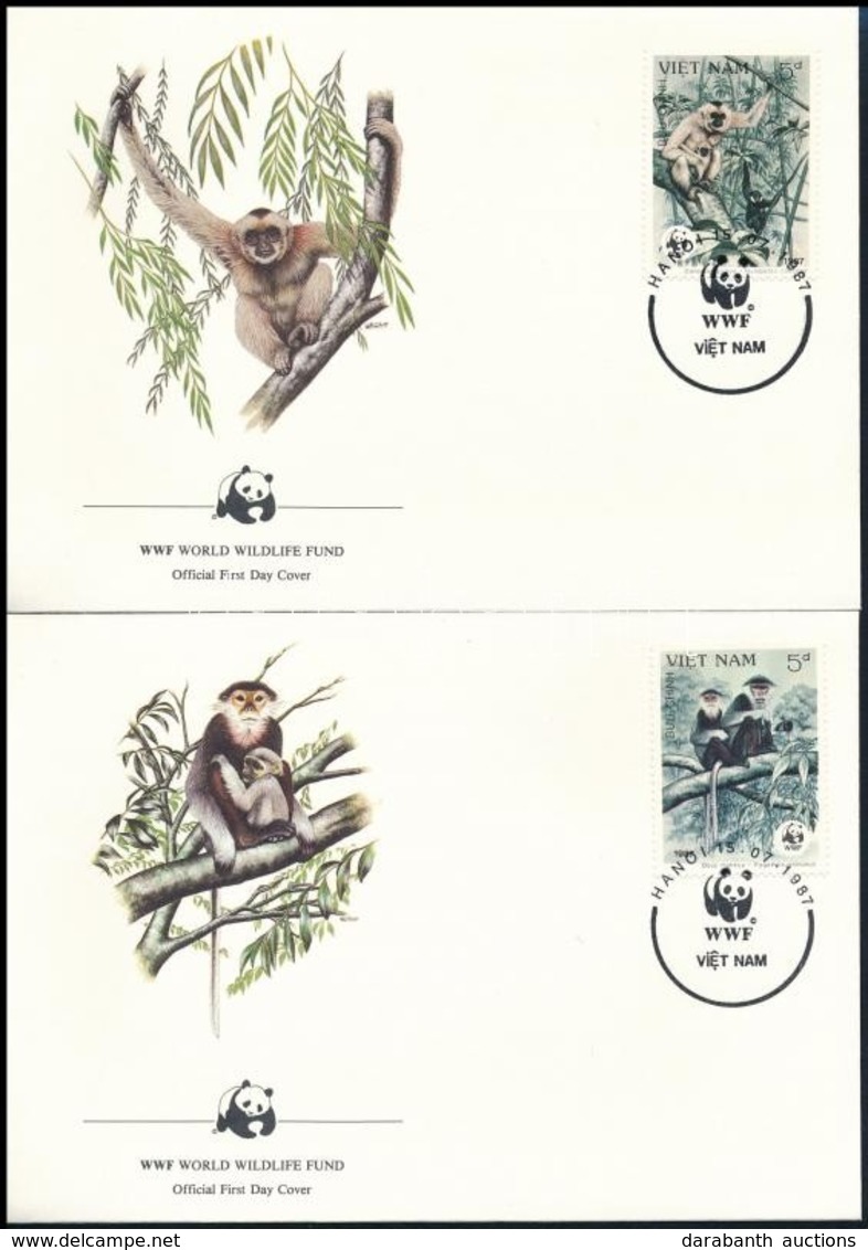 1987 WWF: Majmok Sor 4 Db FDC-n  Mi 1827-1830 - Autres & Non Classés