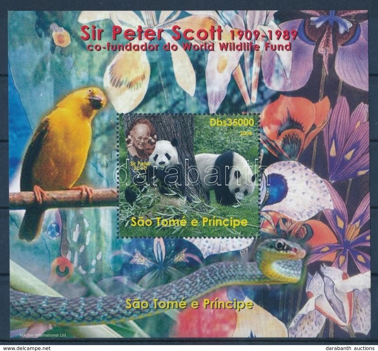 ** Sao Tomé és Principé 2004 Sir Peter Scott, Pandák Blokk - Autres & Non Classés