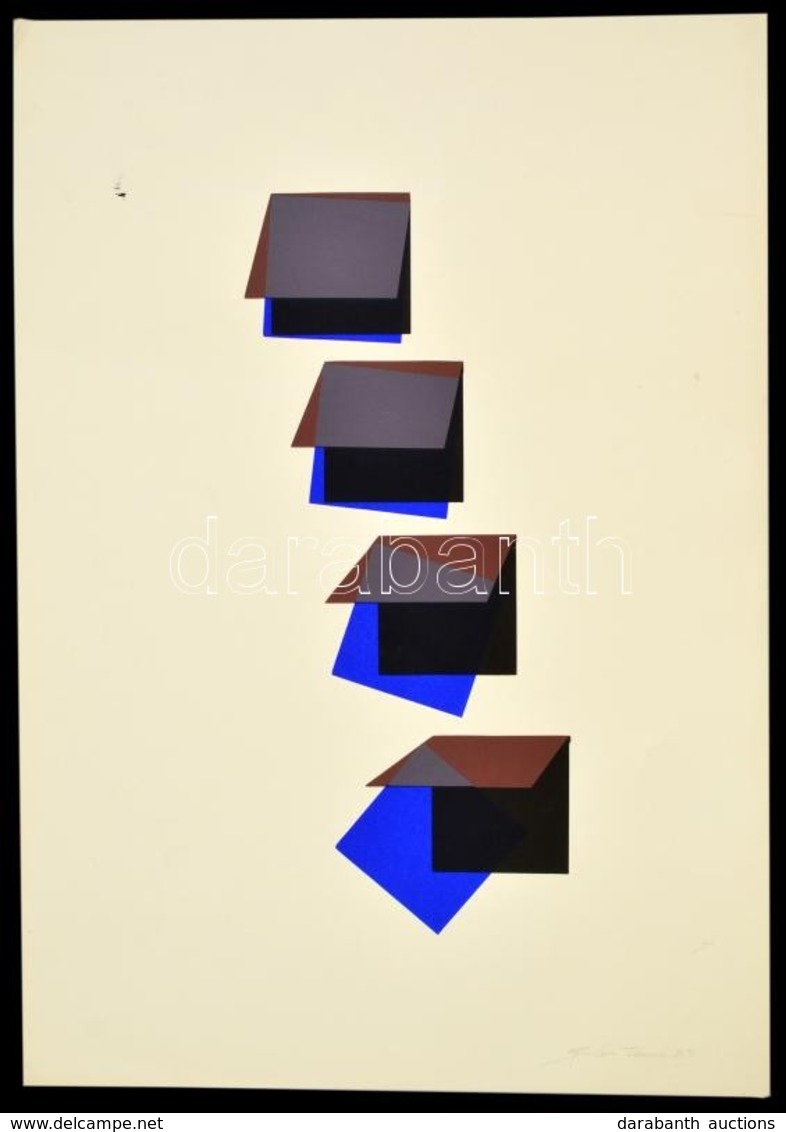 Lantos Ferenc (1929-2014): Formák 83. Szitanyomat, Papír, Jelzett, 46×28 Cm - Autres & Non Classés