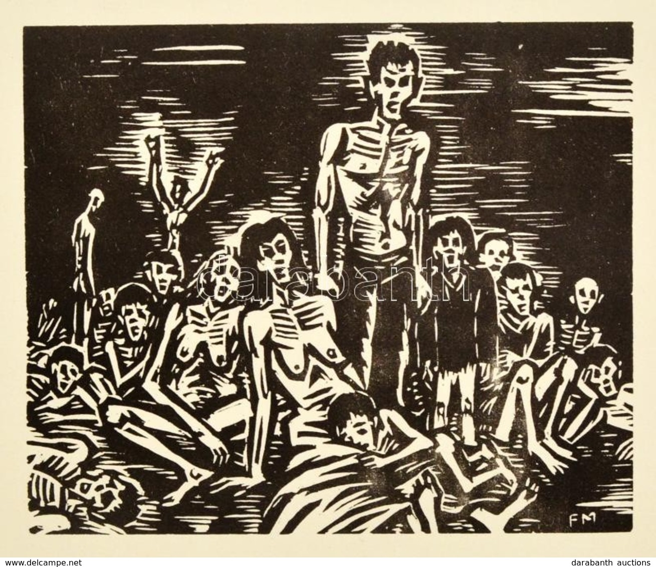 Frans Masereel (1889-1972): Nyomor. Fametszet, Papír, Jelzett A Fametszeten, 11×13 Cm - Autres & Non Classés