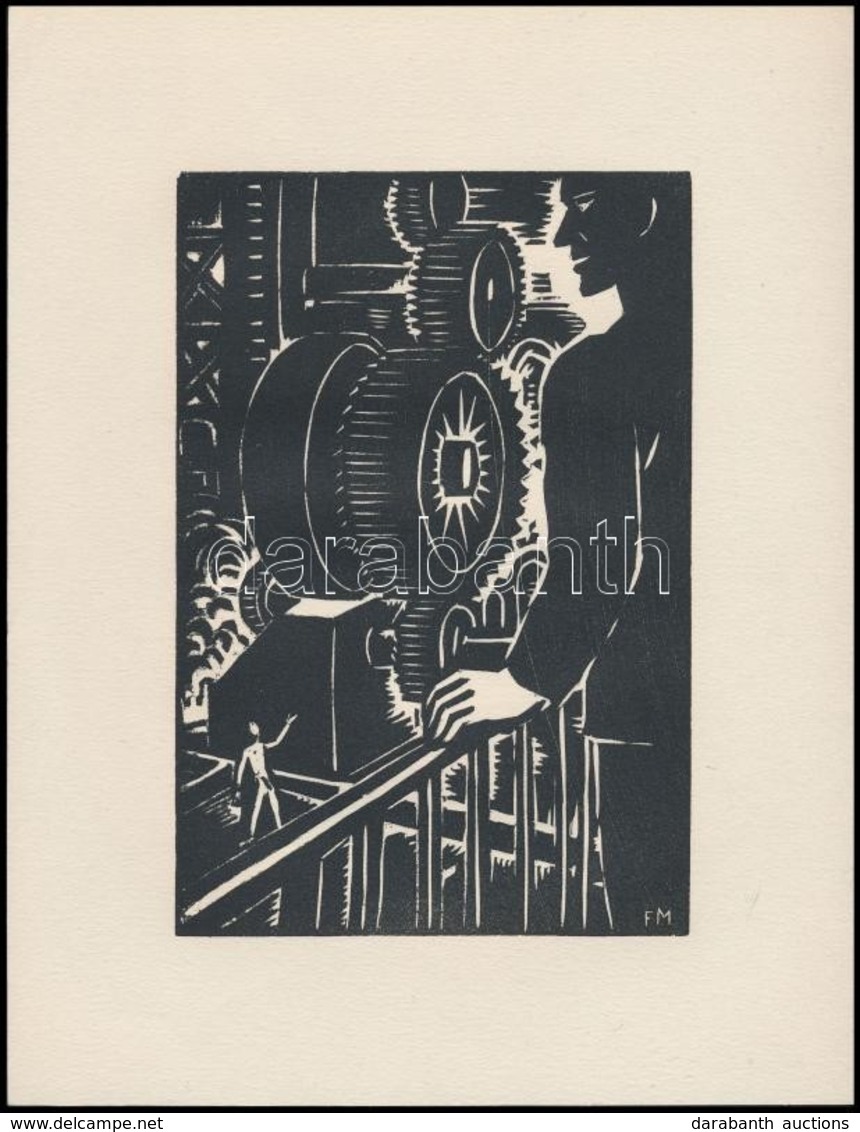 Frans Masereel (1889-1972): Gyárban, Fametszet, Papír, Jelzett A Metszeten, 16×11 Cm - Autres & Non Classés